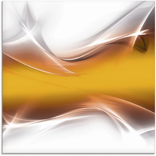 4057738976103 - Glasbild ARTLAND Kreatives Element Bilder Gr B H 20 cm x 20 cm Gegenstandslos 1 St goldfarben Glasbilder Bilder in verschiedenen Größen