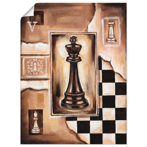 4057738455721 - Wandbild ARTLAND Schach König Bilder Gr B H 30 cm x 40 cm Poster Schach Hochformat 1 St braun Bild Poster Bilder als Leinwandbild Wandaufkleber oder in versch Größen