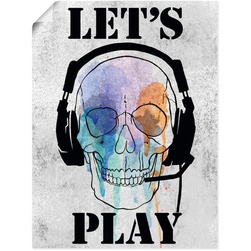 4062144825822 - Wandbild ARTLAND Totenkopf Spiele I Bilder Gr B H 45 cm x 60 cm Poster Anatomie Hochformat 1 St bunt Kunstdrucke als Alubild Leinwandbild Wandaufkleber oder Poster in versch Größen