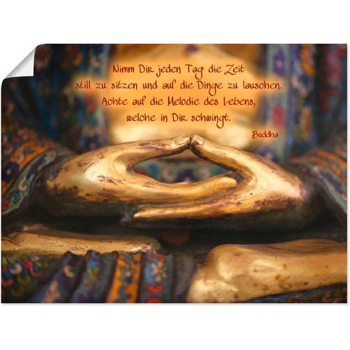 4055327530873 - Wandbild ARTLAND Weisheit Bilder Gr B H 60 cm x 45 cm Poster Religion 1 St goldfarben Bild Kunstdruck Poster Bilder als Leinwandbild Wandaufkleber oder in versch Größen