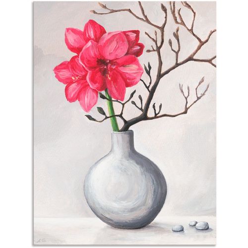 4057738406198 - Wandbild ARTLAND Rote Amaryllis Bilder Gr B H 30 cm x 40 cm Alu-Dibond-Druck Blumen 1 St weiß Bild Leinwandbild Kunstdrucke Bilder als Alubild Leinwandbild Wandaufkleber oder Poster in versch Größen