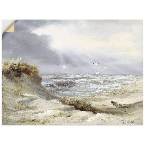 4062144399767 - Wandbild ARTLAND Dünen an der stürmischen See Bilder Gr B H 80 cm x 60 cm Wandaufkleber - Vinyl Küste Querformat 1 St grün Bild Poster Bilder als Leinwandbild Wandaufkleber oder in versch Größen