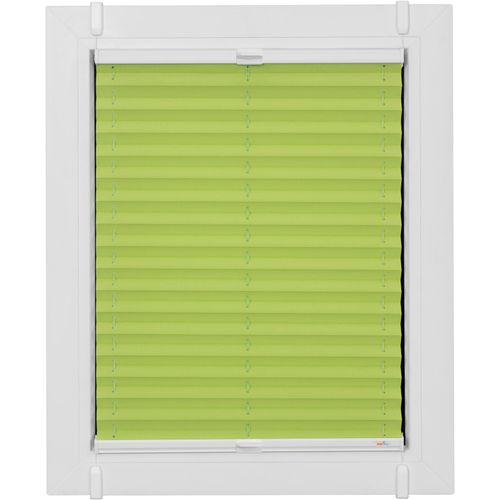 4001442862146 - Plissee One Size Style Crepe Plissees Gr 160 cm zweiseitig verschiebbar 100 cm grün (grün weiß weiß) Plissees ohne Bohren Zubehörfarbe zum Klemmen