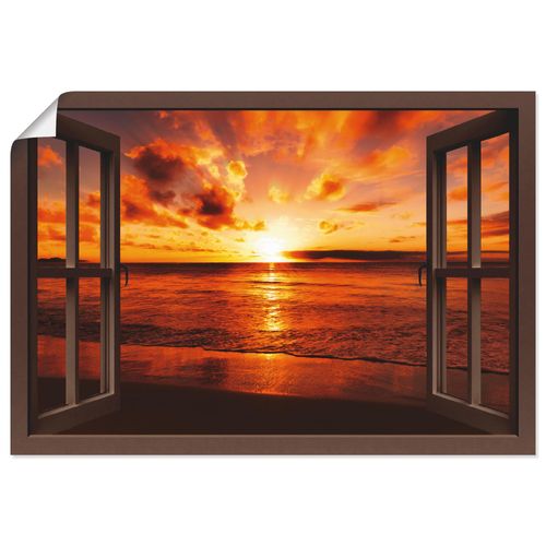 4055327645393 - Wandbild ARTLAND Fensterblick Sonnenuntergang am Strand Bilder Gr B H 70 cm x 50 cm Poster Fensterblick Querformat 1 St braun Bild Leinwandbild Kunstdrucke Bilder als Leinwandbild Wandaufkleber oder Poster in versch Größen 4055327645393 - Wandbild ARTLAND Fensterblick Sonnenuntergang am Strand Bilder Gr B H 70 cm x 50 cm Poster Fensterblick Querformat 1 St braun Bild Leinwandbild Kunstdrucke Bilder als Leinwandbild Wandaufkleber oder Poster in versch Größen