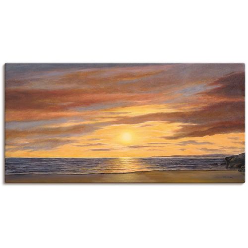 4055327158695 - Wandbild ARTLAND Sonne am Strand Bilder Gr B H 60 cm x 30 cm Leinwandbild Strand 1 St braun Bild Leinwandbild Kunstdrucke Bilder als Alubild Leinwandbild Wandaufkleber oder Poster in versch Größen