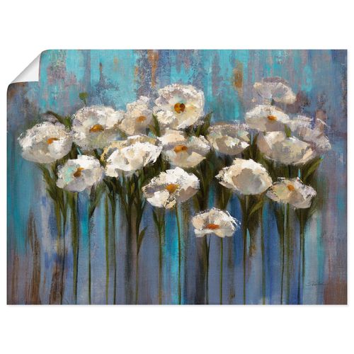 4055327746281 - Wandbild ARTLAND Anemonen am See Bilder Gr B H 80 cm x 60 cm Poster Blumen Querformat 1 St blau Bild Poster Bilder als Leinwandbild Wandaufkleber oder in versch Größen