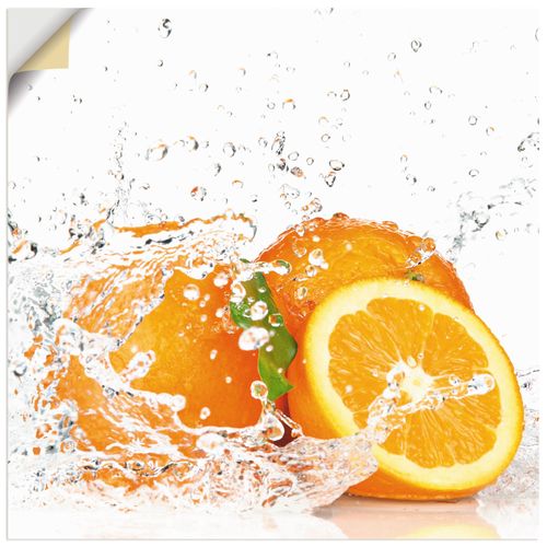 4057738276951 - Wandbild ARTLAND Orange mit Spritzwasser Bilder Gr B H 70 cm x 70 cm Wandaufkleber - Vinyl Süßspeisen quadratisch 1 St orange Bild Metallbild Metallbilder Bilder als Alubild Leinwandbild Wandaufkleber oder Poster in versch Größen