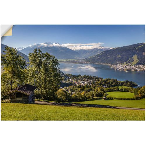 4062144663912 - Wandbild ARTLAND Blick auf den Zeller See Bilder Gr B H 60 cm x 40 cm Wandaufkleber - Vinyl Berge & Alpenbilder Querformat 1 St grün Kunstdrucke als Alubild Leinwandbild Wandaufkleber oder Poster in versch Größen