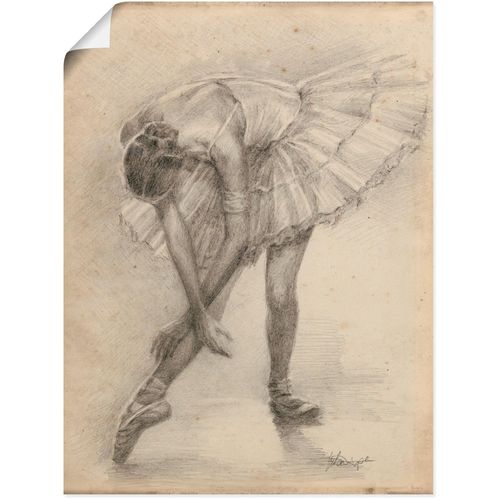 4058661305886 - Wandbild ARTLAND Antike Ballerina Übung II Bilder Gr B H 60 cm x 80 cm Poster Sport Hochformat 1 St beige (natur) Bild Metallbild Metallbilder Bilder als Alubild Leinwandbild Wandaufkleber oder Poster in versch Größen