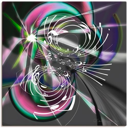 4059745132251 - Wandbild ARTLAND Fraktale Spielerei mit Noten Bilder Gr B H 50 cm x 50 cm Leinwandbild Symbole 1 St bunt Bild Kunstdruck Kunstdrucke Bilder als Alubild Leinwandbild Wandaufkleber oder Poster in versch Größen