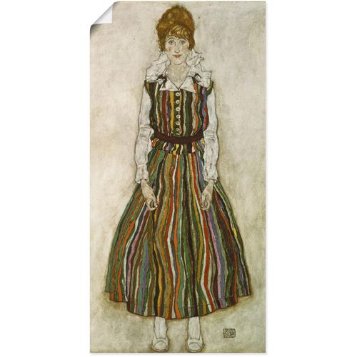 4058661182067 - Wandbild ARTLAND Edith Schiele 1915 Bilder Gr B H 30 cm x 60 cm Poster Frau 1 St beige (naturfarben) Bild Metallbild Metallbilder Bilder als Alubild Leinwandbild Wandaufkleber oder Poster in versch Größen