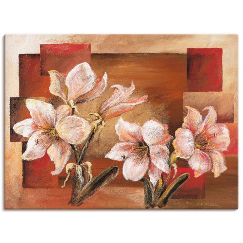 4055327480536 - Wandbild ARTLAND Mallorcas Garten Bilder Gr B H 60 cm x 45 cm Leinwandbild Blumen Querformat 1 St rot Bild Poster Bilder als Leinwandbild Wandaufkleber oder in versch Größen