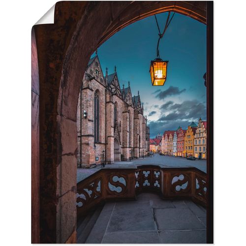 4062144339862 - Wandbild ARTLAND Osnabrück Marktplatz Bilder Gr B H 60 cm x 80 cm Poster Deutschland 1 St blau Bild Kunstdruck Kunstdrucke Bilder als Alubild Leinwandbild Wandaufkleber oder Poster in versch Größen