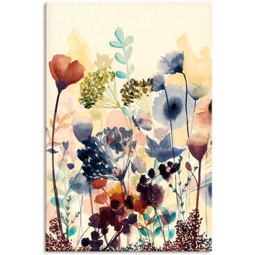 4058661373953 - Wandbild ARTLAND Sonnengetrocknete Blüten I Bilder Gr B H 80 cm x 120 cm Leinwandbild Blumenwiese Hochformat 1 St bunt Bild Metallbild Metallbilder Bilder als Alubild Leinwandbild Wandaufkleber oder Poster in versch Größen
