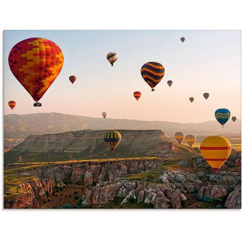 4058661637567 - Glasbild ARTLAND Kappadokien Ballonfahrt Bilder Gr B H 80 cm x 60 cm Glasbild Ballonfahren 1 St bunt Glasbilder in verschiedenen Größen