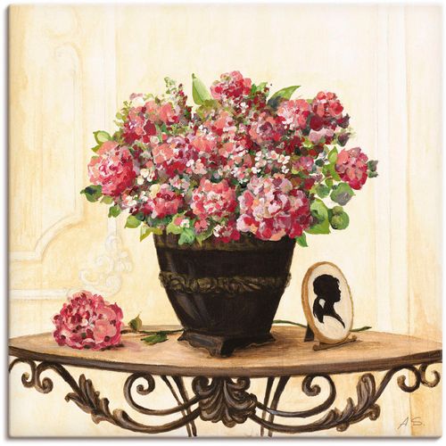 4055327137829 - Wandbild ARTLAND Bouquet von roten Hortensien Bilder Gr B H 70 cm x 70 cm Leinwandbild Arrangements 1 St beige (naturfarben) Bild Poster Bilder als Alubild Leinwandbild Wandaufkleber oder in versch Größen