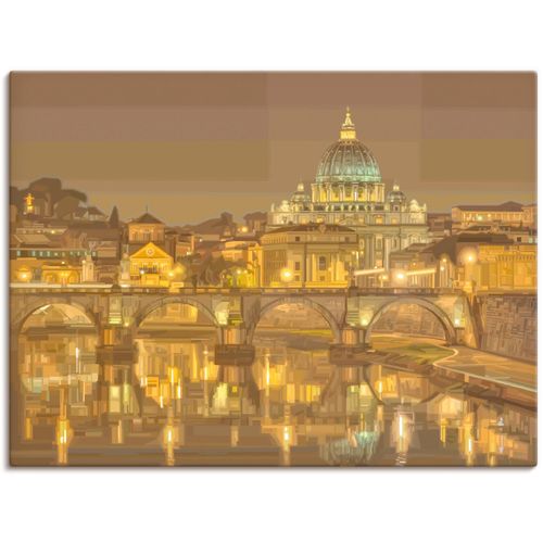 4055327256742 - Wandbild ARTLAND Rom Petersdom Bilder Gr B H 40 cm x 30 cm Leinwandbild Italien 1 St goldfarben Bild Kunstdruck Kunstdrucke Bilder als Leinwandbild Wandaufkleber oder Poster in versch Größen