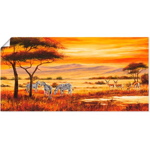 4055327419901 - Wandbild ARTLAND Afrikanische Landschaft I Bilder Gr B H 100 cm x 50 cm Poster Afrika 1 St braun Bild Poster Bilder als Alubild Leinwandbild Wandaufkleber oder in versch Größen