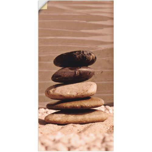 4057738261650 - Wandbild ARTLAND Steine Bilder Gr B H 50 cm x 100 cm Wandaufkleber - Vinyl Zen 1 St beige (natur) Bild Metallbild Metallbilder Bilder als Alubild Leinwandbild Wandaufkleber oder Poster in versch Größen