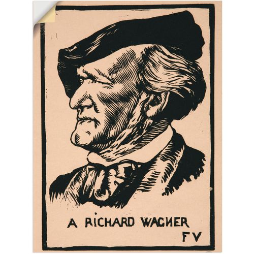 4062144511565 - Wandbild ARTLAND Ein Richard Wagner 1891 Bilder Gr B H 30 cm x 40 cm Wandaufkleber - Vinyl Menschen 1 St beige (natur) Bild Poster Bilder als Leinwandbild Wandaufkleber oder in versch Größen