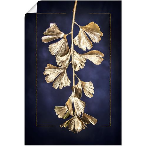 4062144651476 - Wandbild ARTLAND Goldener Gingko Bilder Gr B H 40 cm x 60 cm Poster Blätterbilder Hochformat 1 St goldfarben Kunstdrucke als Alubild Leinwandbild Wandaufkleber oder Poster in versch Größen