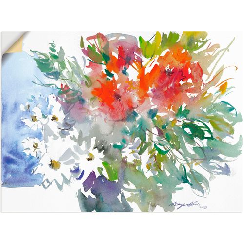 4057738223085 - Wandbild ARTLAND Blumenstrauß II Bilder Gr B H 80 cm x 60 cm Wandaufkleber - Vinyl Blumen 1 St bunt Bild Poster Bilder als Alubild Leinwandbild Wandaufkleber oder in versch Größen