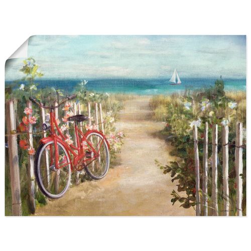 4055327746380 - Wandbild ARTLAND Sommerfahrt Bilder Gr B H 40 cm x 30 cm Poster Fahrräder Querformat 1 St blau Bild Poster Bilder als Leinwandbild Wandaufkleber oder in versch Größen