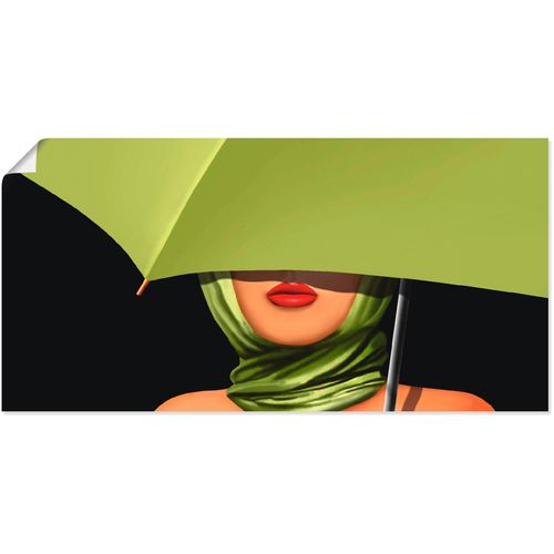 4059745171311 - Wandbild ARTLAND Rote Lippen Bilder Gr B H 60 cm x 30 cm Poster Mode 1 St grün Bild Kunstdruck Metallbild Metallbilder Bilder als Alubild Leinwandbild Wandaufkleber oder Poster in versch Größen
