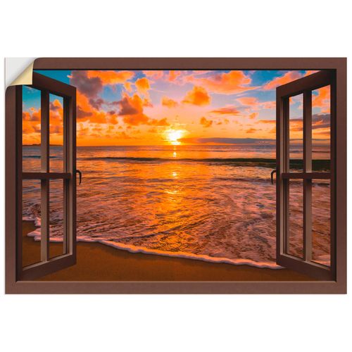 4058661278319 - Wandbild ARTLAND Fensterblick Sonnenuntergang am Strand Bilder Gr B H 70 cm x 50 cm Wandaufkleber - Vinyl Sonnenaufgang & -untergang Querformat 1 St braun Bild Leinwandbild Kunstdrucke Bilder als Leinwandbild Wandaufkleber oder Poster in versch Größen 4058661278319 - Wandbild ARTLAND Fensterblick Sonnenuntergang am Strand Bilder Gr B H 70 cm x 50 cm Wandaufkleber - Vinyl Sonnenaufgang & -untergang Querformat 1 St braun Bild Leinwandbild Kunstdrucke Bilder als Leinwandbild Wandaufkleber oder Poster in versch Größen