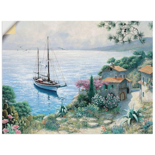 4062144394229 - Wandbild ARTLAND Die Bucht Bilder Gr B H 40 cm x 30 cm Wandaufkleber - Vinyl Boote & Schiffe Querformat 1 St grün Bild Leinwandbild Kunstdrucke Bilder als Leinwandbild Wandaufkleber oder Poster in versch Größen