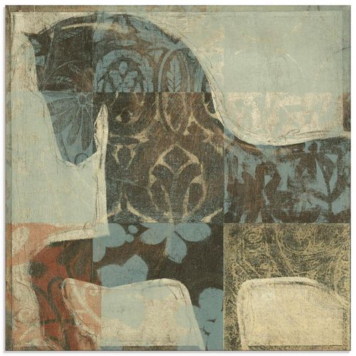 4058661384430 - Glasbild ARTLAND Gemustertes Pferd I Bilder Gr B H 30 cm x 30 cm Glasbild Haustiere quadratisch 1 St beige (naturfarben) Bild Glasbild Glasbilder Bilder in verschiedenen Größen