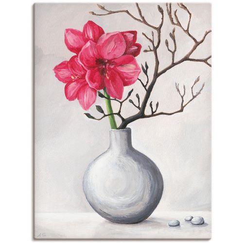 4055327154369 - Wandbild ARTLAND Rote Amaryllis Bilder Gr B H 45 cm x 60 cm Leinwandbild Blumen 1 St weiß Bild Leinwandbild Kunstdrucke Bilder als Alubild Leinwandbild Wandaufkleber oder Poster in versch Größen