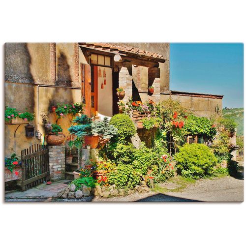 4059745516150 - Wandbild ARTLAND Kleines Paradies in der Toskana Bilder Gr B H 60 cm x 40 cm Leinwandbild Gebäude Querformat 1 St grün Bild Metallbild Metallbilder Bilder als Alubild Leinwandbild Wandaufkleber oder Poster in versch Größen