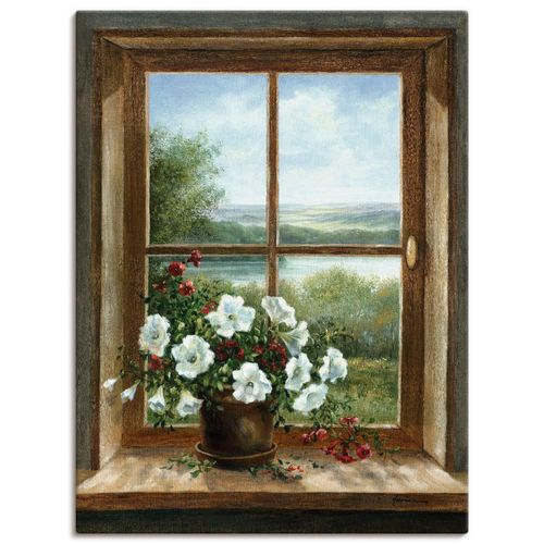 4055327155007 - Wandbild ARTLAND Blumen am Fenster Bilder Gr B H 45 cm x 60 cm Leinwandbild Arrangements 1 St braun Bild Leinwandbild Kunstdrucke Bilder als Alubild Leinwandbild Wandaufkleber oder Poster in versch Größen