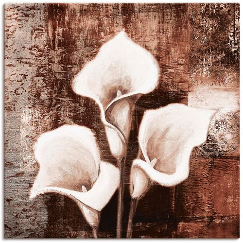 4055327422314 - Wandbild ARTLAND Antike Callas - braun Bilder Gr B H 50 cm x 50 cm Leinwandbild Blumen 1 St braun Bild Leinwandbild Kunstdrucke Bilder als Leinwandbild Wandaufkleber oder Poster in versch Größen