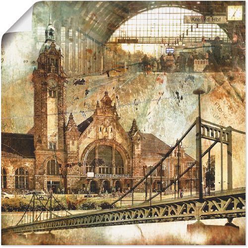 4055327573313 - Wandbild ARTLAND Krefeld Skyline Abstrakte Collage Bilder Gr B H 50 cm x 50 cm Poster Gebäude 1 St braun Bild Kunstdruck Leinwandbild Kunstdrucke Bilder als Leinwandbild Wandaufkleber oder Poster in versch Größen