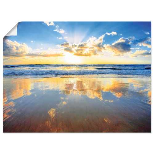 4055327637169 - Wandbild ARTLAND Sonnenaufgang über dem Ozean Bilder Gr B H 60 cm x 45 cm Poster Himmel Querformat 1 St blau Bild Poster Bilder als Alubild Leinwandbild Wandaufkleber oder in versch Größen