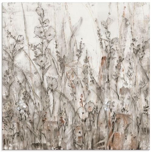4058661344779 - Glasbild ARTLAND Schatten II Bilder Gr B H 20 cm x 20 cm Glasbild Blumenwiese quadratisch 1 St braun Bild Glasbild Glasbilder Bilder in verschiedenen Größen