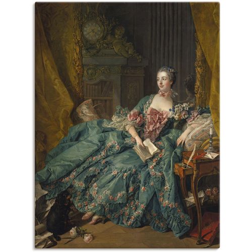 4055327092562 - Wandbild ARTLAND Bildnis der Marquise de Pompadour 1756 Bilder Gr B H 30 cm x 40 cm Leinwandbild Frau 1 St grün Bild Poster Bilder als Leinwandbild Wandaufkleber oder in versch Größen