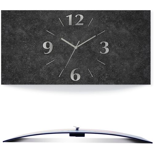 4062144832974 - Wanduhr ARTLAND Granit-Gestein-Anthrazit Wanduhren Gr B H T 60 cm x 30 cm x 03 cm Funkuhr schwarz Wanduhren analog 60 cm
