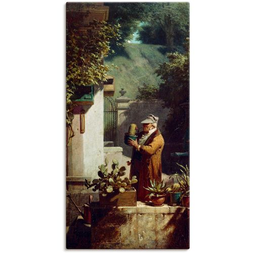 4055327682510 - Wandbild ARTLAND Der Kaktusfreund Vor 1858 Bilder Gr B H 30 cm x 60 cm Leinwandbild Mann 1 St grün Bild Poster Bilder als Leinwandbild Wandaufkleber oder in versch Größen