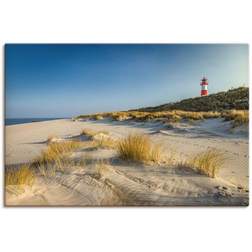 4062144745182 - Wandbild ARTLAND Leuchtturm List-Ost Ellenbogen-Halbinsel Bilder Gr B H 60 cm x 40 cm Leinwandbild Strandbilder Querformat 1 St braun Kunstdrucke als Alubild Leinwandbild Wandaufkleber oder Poster in versch Größen