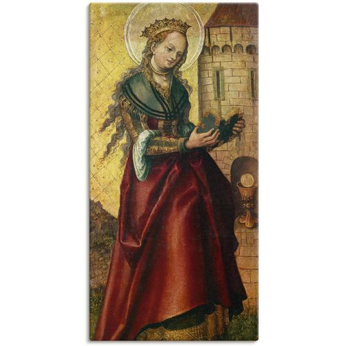 4055327105866 - Wandbild ARTLAND Die heilige Barbara Bilder Gr B H 30 cm x 60 cm Leinwandbild Frau 1 St bunt Bild Poster Bilder als Leinwandbild Wandaufkleber oder in versch Größen
