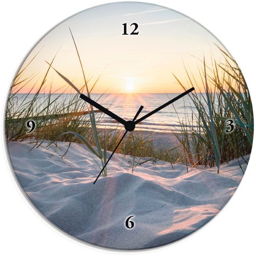 4062144100318 - Wanduhr ARTLAND Ostseestrand Wanduhren Gr T 18 cm Funkuhr beige (natur) Wanduhren wahlweise mit Quarz- oder Funhuhrwerk lautlos ohne Tickgeräusche