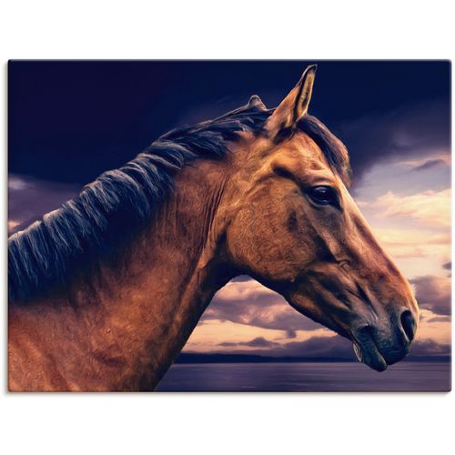 4027292954794 - Wandbild ARTLAND Pferd am Meer Bilder Gr B H 40 cm x 30 cm Leinwandbild Haustiere 1 St braun Kunstdrucke Bilder als Leinwandbild Wandaufkleber oder Poster in versch Größen