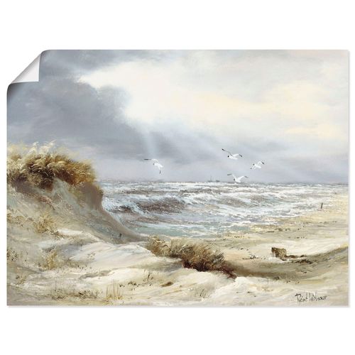 4057738443872 - Wandbild ARTLAND Dünen an der stürmischen See Bilder Gr B H 120 cm x 90 cm Poster Küste Querformat 1 St grün Bild Poster Bilder als Leinwandbild Wandaufkleber oder in versch Größen