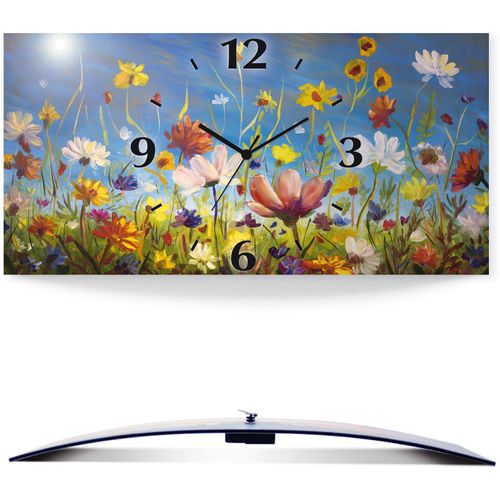 4062144684740 - Wanduhr ARTLAND Wildblumenwiese Wanduhren Gr B H T 60 cm x 30 cm x 03 cm Funkuhr bunt Wanduhren 3D Optik gebogen mit Quarz- oder Funkuhrwerk versch Größen 4062144684740 - Wanduhr ARTLAND Wildblumenwiese Wanduhren Gr B H T 60 cm x 30 cm x 03 cm Funkuhr bunt Wanduhren 3D Optik gebogen mit Quarz- oder Funkuhrwerk versch Größen