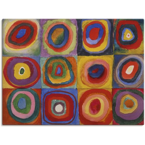 4057738040095 - Wandbild ARTLAND Quadrate und konzentrische Ringe 1913 Bilder Gr B H 60 cm x 45 cm Leinwandbild Muster 1 St bunt Bild Leinwandbild Kunstdrucke Bilder als Leinwandbild Wandaufkleber oder Poster in versch Größen