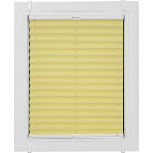4001442860944 - Plissee One Size Style Crepe Plissees Gr 160 cm zweiseitig verschiebbar 70 cm gelb (zartgelb weiß weiß) Plissees ohne Bohren Zubehörfarbe zum Klemmen