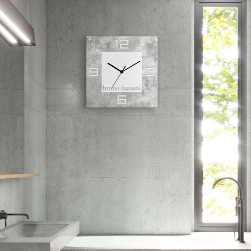 4062144894606 - Wanduhr BRUNO BANANI Beton auf Alu Wanduhren Gr B H T 30 cm x 30 cm x 03 cm Quarzuhr grau Wanduhren analog 30 cm